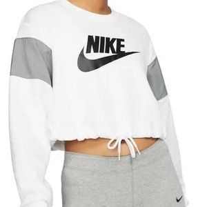 nike colorblock cropped crewneck sweater